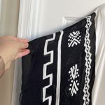 27. Vintage Y2K Lady Scoop Neck Tassel Kaftan Beach Cover Up 1X Black W… White Photo 5