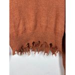 Dreamers by Debut XS Frayed Rust Orange Distressed Crop Sweater Boho Cropped Brown Photo 1
