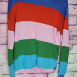 KULE THE CASPIA STRIPED SWEATER SILK CASHMERE KNIT BLEND SMALL Red Photo 0