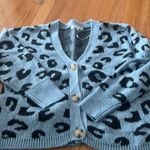 C&C California Women’s Blue Cheetah Sweater Photo 0