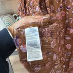 Gap New  block print blouse ruffle off shoulder scoop neck top short puff sleeve Photo 7