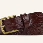 Patricia Nash NWT Womens Florence Brown Leather Vietri Belt Embossed Small Photo 0