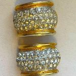 Kenneth Jay Lane Gold Rhinestone Clip On Earrings Photo 0