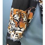 Painna Long Sleeve Crop Top Womens Med/Large Art To Wear Tiger Goth Grunge Y2K Black Photo 2