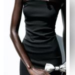 ZARA NWT Black bow front mini dress with white contrasting bows Photo 8