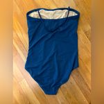 J.Crew  One Piece Swimsuit Optional Strap Or Strapless Aqua Turquoise Blue Sz 12 Photo 3