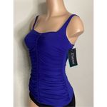 Gottex New. blue ruched tankini top. Size 8. Retails $95 Photo 7