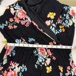 PaperMoon  Black Maxi Dress with Pink and Blue Floral Pattern Photo 4