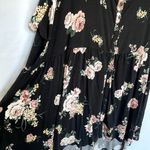 Torrid super soft knits black and pink floral roses dress women's size 5XL rayon Photo 4