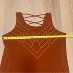 Apt. 9  Boho Brown Tank Top with Beads & Criss Cross Back - Size XL Photo 3