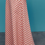 ZARA Gingham Check Midi Skirt Red White Small Photo 0
