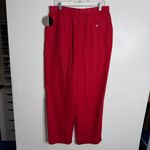 Valerie Stevens NWT Red 100% Linen Straight Leg Pants Size 16 High Rise Casual Photo 1