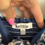 Kensie  Knot Front Embroidered Chambray Denim Midi Dress Blue 6 Photo 3