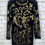 INC International Concepts Women's Gold & Black Sweater Dress Mob Wife Size XL Photo 0