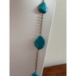 Turquoise and Gold Statement Necklace Blue Photo 3