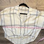 Women's White Plaid Button Photo 2