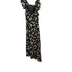 The Kooples  Women's Black White Daisy-print Asymmetric Hem Midi Dress Size 2 Photo 9