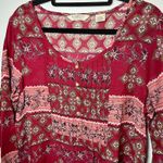 Denim & Supply Ralph Lauren  Boho Peasant Blouse Red Paisley Size Large Cottage‎ Photo 4