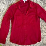 EXPRESS Petite Slim Fit Red Portofino Shirt Photo 1