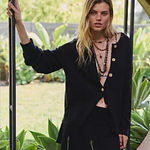 Free People | Beach Bash Black Cardigan Sweater | L Photo 0
