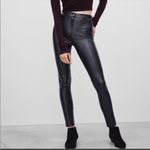 Wilfred Free Adrienne Faux Leather Black Pant SZ 0 Straight Slim Leg High Rise Photo 16