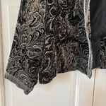 Chico's  Size‎ 3 Elegant Black Gray Velvet Burnout Paisley Blazer Jacket Size XL Photo 1