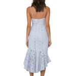 Angel Biba  Baby Blue Lace Asymmetrical Hem Fitted Dress Women’s Size Medium Photo 2