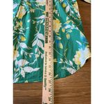 st. john's bay  Women Green Floral Long Sleeve Blouse Size Large Hawaiian Colorful Photo 7