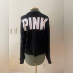 PINK - Victoria's Secret PINK by Victoria's Secret black and white snap sleeve sweatshirt Photo 5