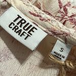 True Craft  sz small creme and pink romper with pockets long sleeve elastic waist Photo 9