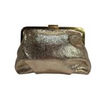 J.Crew Gold Leather Clutch Glam Handbag Evening bag Holiday Purse Christmas NYE Photo 12