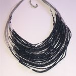 Elegant Black Seed Bead Beaded Boho Multi Strand Statement Necklace Photo 1