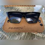 FEISEDY Vintage Square‎ Cat Eye Sunglasses Women Trendy cat eye Sunglasses black Photo 4