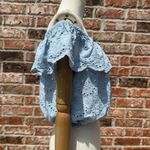 Streetwear Society  Blue Ruffled Crop Top Photo 5