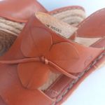 Born Drilles Leather Wedge Sandals-Size 8-Flower-Jute Covered Heel-Boho-Open Toe Photo 7