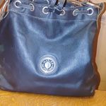 Harley Davidson Black Leather Genuine Bucket Bag Drawstring Shoulder Suede Strap Photo 5