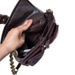 Revolve Vintage Y2K Shoulder Bag Vegan Crocodile Skin Chain Strap Brown Photo 15