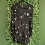 Free People  - Black Jasmine Embroidered Floral Bell Sleeve Boho Dress  - Size 6 Photo 4