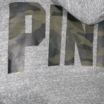 PINK - Victoria's Secret Victoria Secret PINK Gray Fleece Pullover Hoodie Large Camo Logo On Back Medium Photo 9