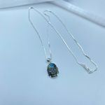 Buddha Carved Labradorite Solid Sterling Silver Necklace Photo 7