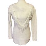 Xhilaration Boho Fringe Knit Sweater Cream Off-White Chunky Bohemian Pullover Photo 1