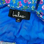 Lulus Blue & Pink Floral Sleeveless Girly Midi Dress Photo 6