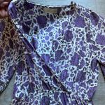 Natalie Martin 100% Silk Floral Midi Dress Size XS Deep V Front Slit Photo 2