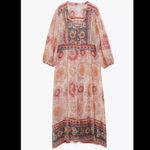 ZARA NWT  Blogger's Fav| Printed Kaftan Lace Trim Kimono Photo 1