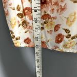 Abercrombie & Fitch Orange Floral Button Back Crewneck Short Sleeve Boxy Top M Photo 3