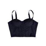 AQUA ‎ Pinstripe Bustier Crop Top Sleeveless Lined Party Clubwear Photo 3