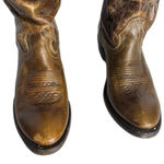 DOUBLE H Western Distressed Tan Brown Slouch Boots Womens 7.5 M rodeo concert Photo 3