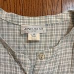 Jones Wear  Sport Vintage Green Plaid Button Down Top Photo 1