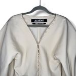 Jacquemus LAmour Dun Gitan White Puff Sleeve Button Front V Neck Top Photo 1