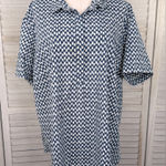 L.L. BEAN Women's 100% Cotton Short Sleeve Collared Henley Shirt Blue/White Photo 0